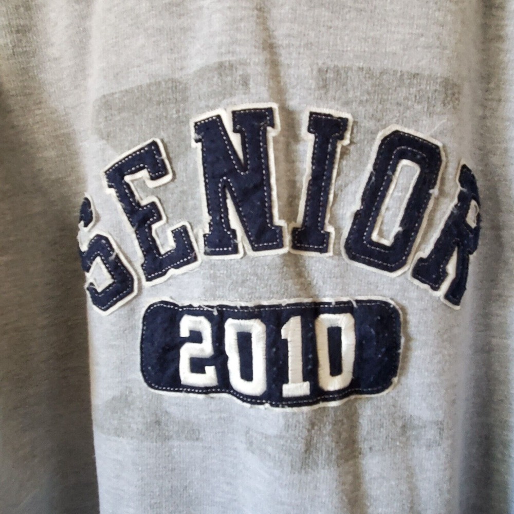 Senior 2010 Jostens Pullover Hoodie Womens M Gray Heathered Embroidered Pocket - Picture 5 of 9